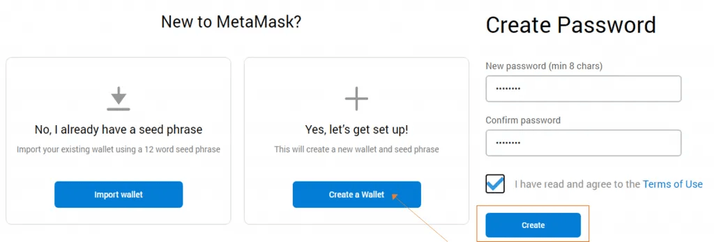 Meta Mask Sign In page