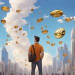 The Evolution of Crypto Exchanges, guy seeing buildings flying around