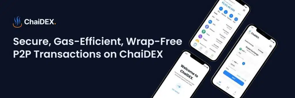 Chaidex banner with p2p