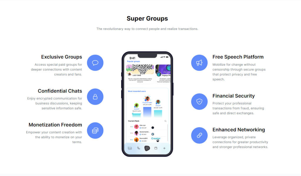Super Groups, a feature that allows users to connect and monetize content.