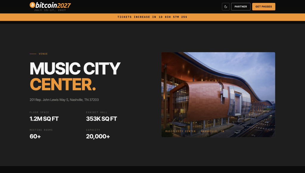 Bitcoin2027 Nashville Promo Code: DROOMDROOM [TOP DEAL]