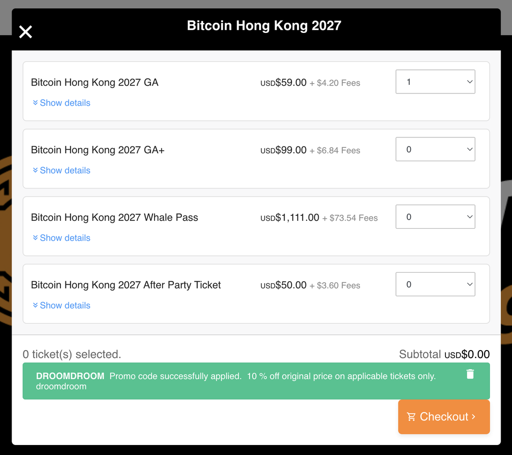 Bitcoin Hong Kong Promo Code: DROOMDROOM [10% OFF]