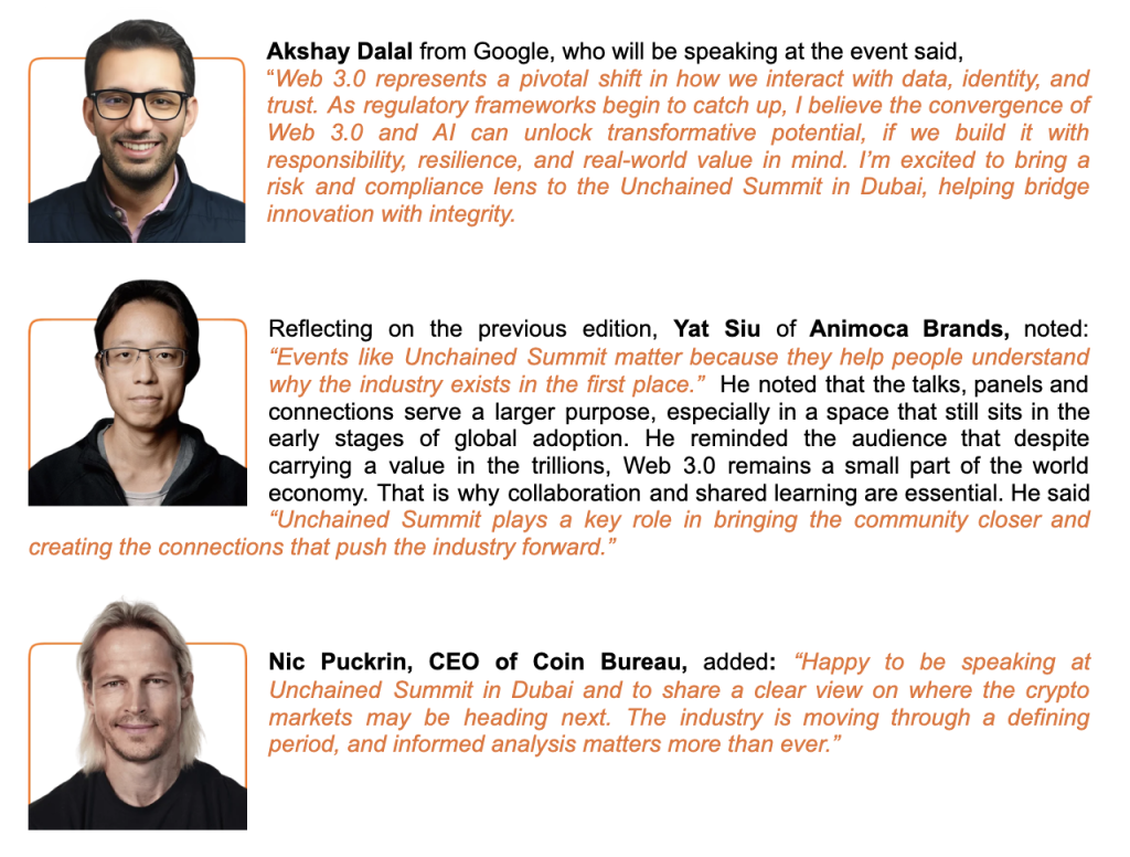 Unchained Summit Announces Dubai Edition Scheduled for 1st & 2nd May 2026